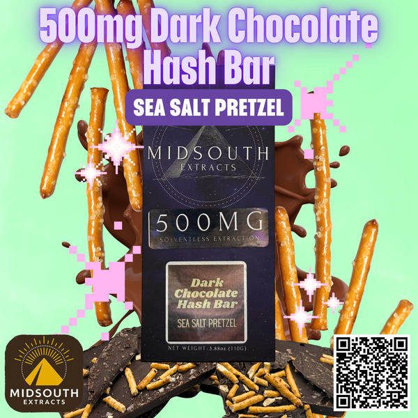 Chocolate Hash Bar - 500mg - Dark Chocolate Sea Salt Pretzel