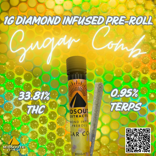 1g Diamond Infused Pre-roll - Sugar Comb
