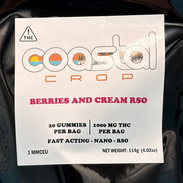 Berries and Cream RSO 20ct 1000mg bags